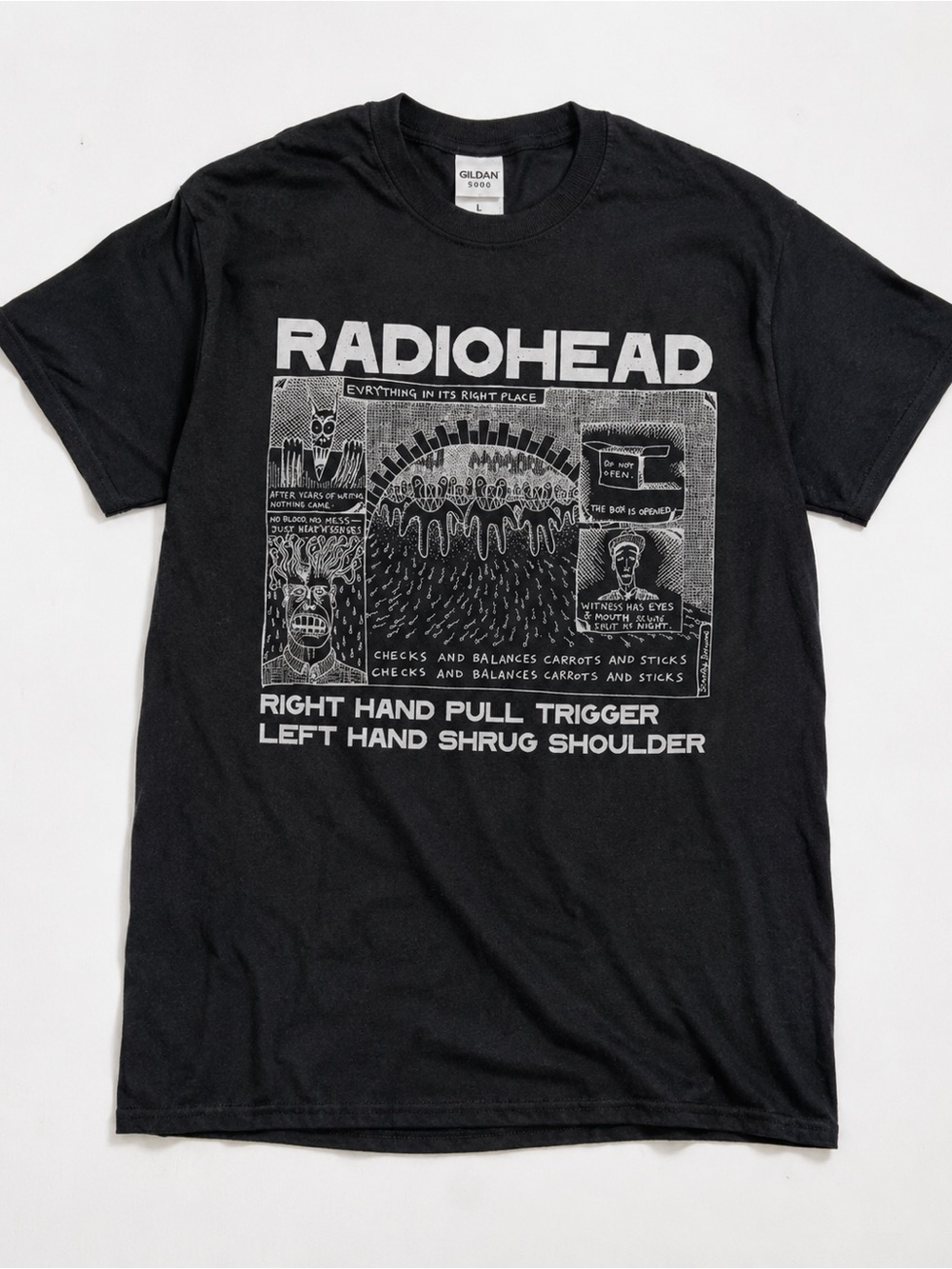Gildan Black Crewneck Tee with White Neck Label
